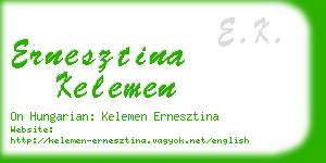 ernesztina kelemen business card